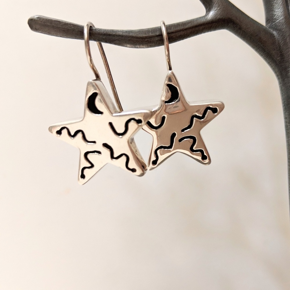 Sterling silver star earrings